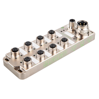 LKHA-16UP-M12G-AP4 ELCO IO-LINK SENSOR HUB, CLASS-A, M12 A-CODE 4PIN IO-LINK CONN. AND 7/8" 4PIN AUXILIARY POWER SUPPLY, 8XM12 5PIN, 16 DI/DO, PNP, METAL, IP67